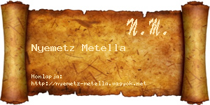Nyemetz Metella névjegykártya
